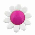 Cirque 95 02817K White Flower with Hot Pink Center Button (3/card) .56"/15 mm